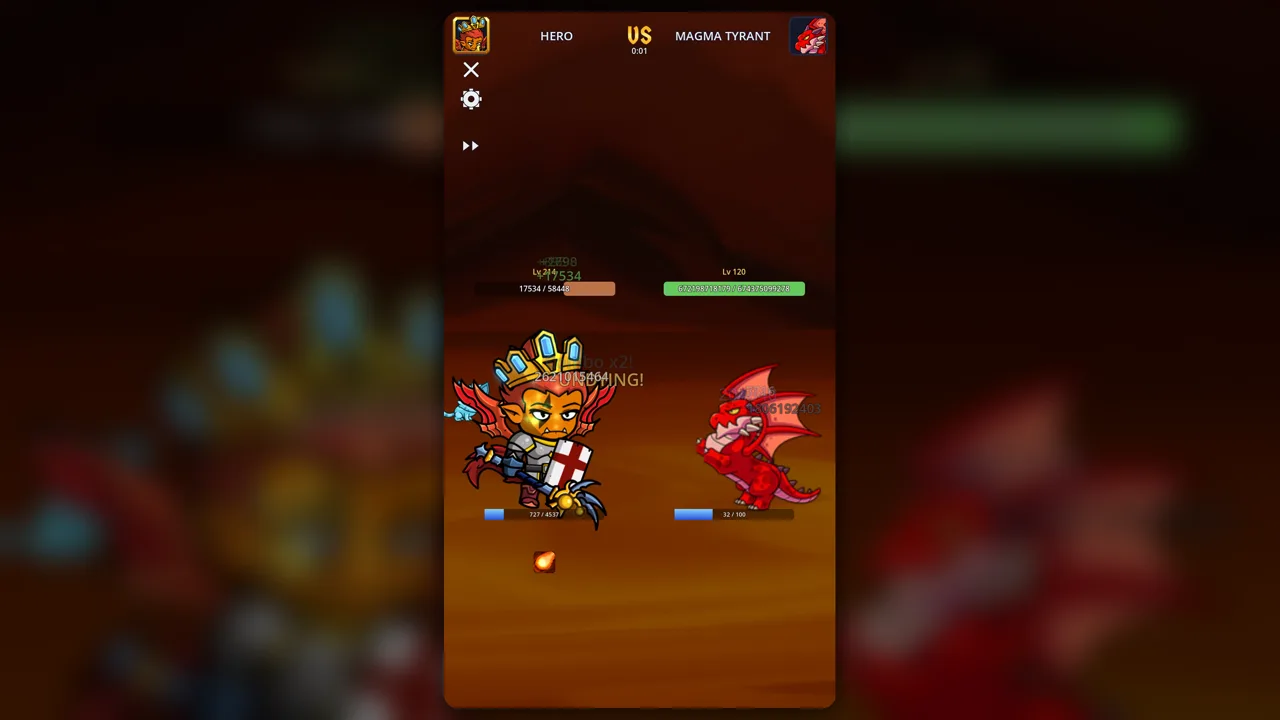 Boss fight — immediate combat and character art.