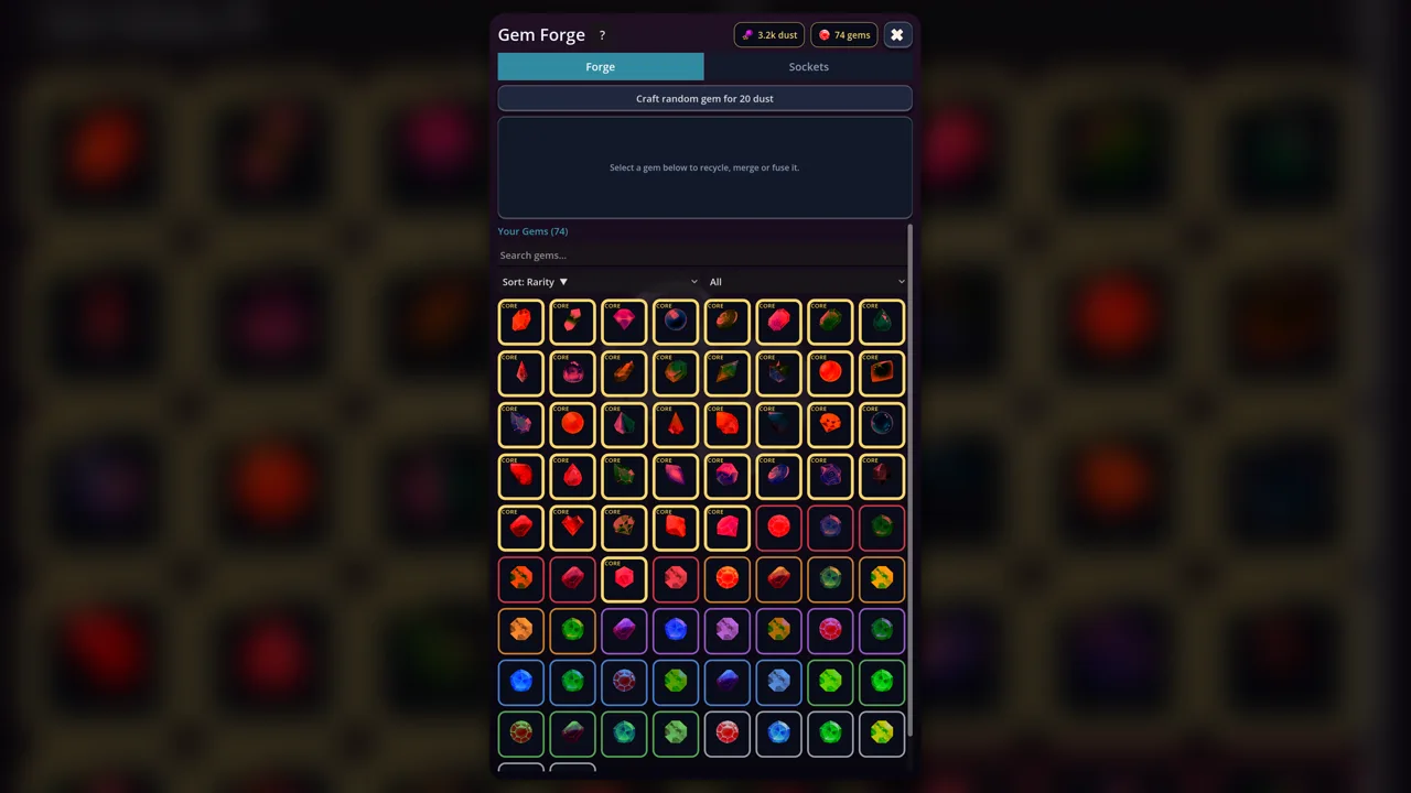 Gem Forge — collection and build customization.