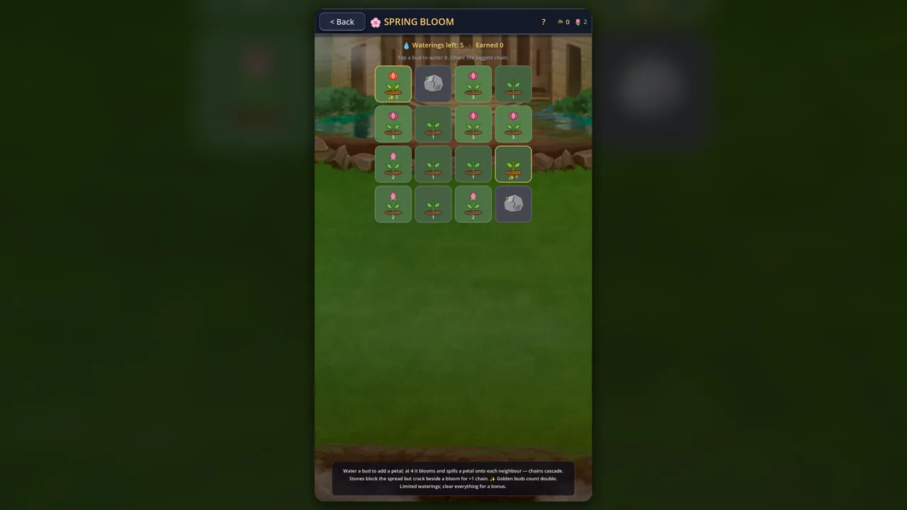 Spring Bloom — event-minigame variety.